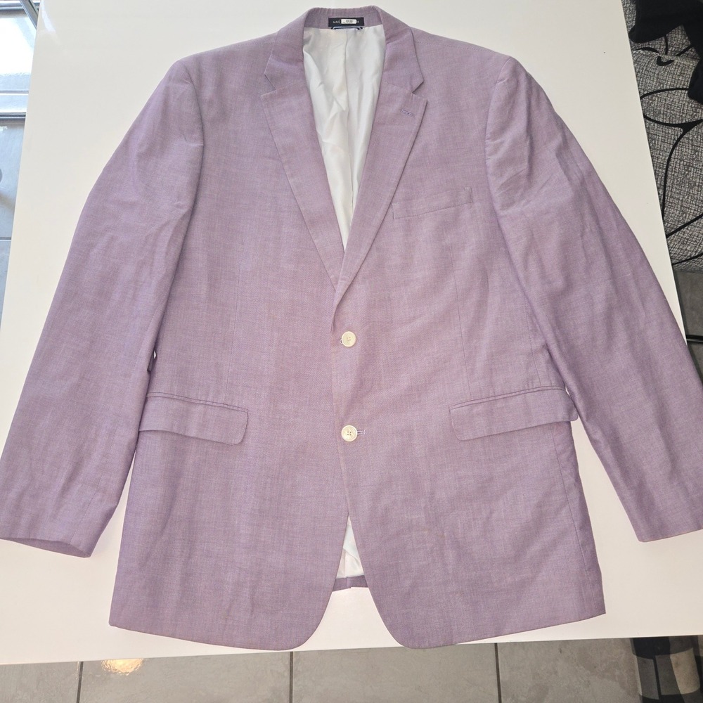 Tommy Hilfiger Mens 46L Lavender Purple 100% Cotton 2 Button Blazer Sport Coat